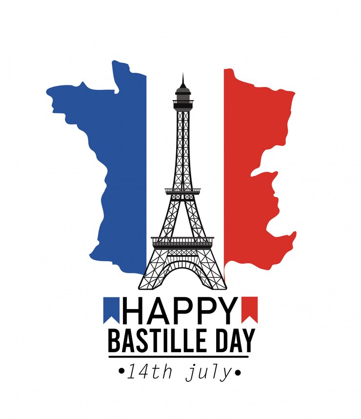 Kostenlose Vektor frankreich karte flagge mit eiffelturm