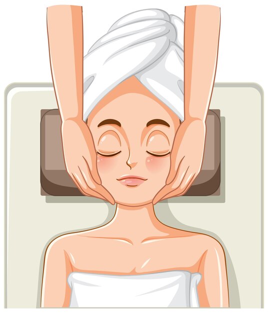 Frau bekommt Gesichtsmassage Spa