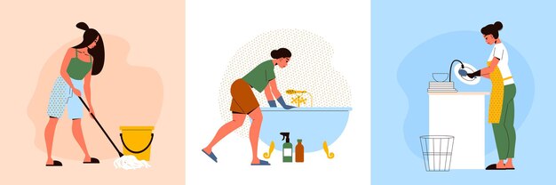 Frauen machen Hausarbeit
