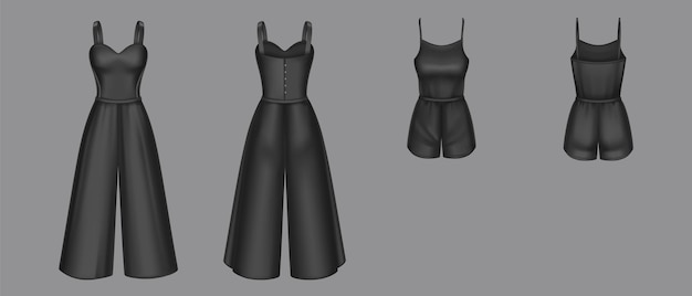 Frauen-Overall 3D-Vektor-Overalls leer Mockup