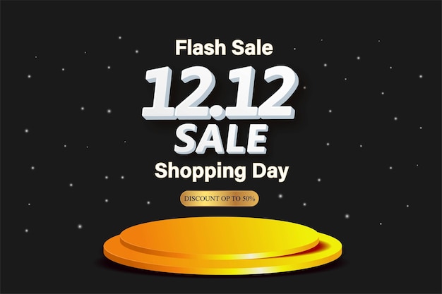 Kostenloser Vektor free vector 1212 shopping day flash sale banner-vorlage-design