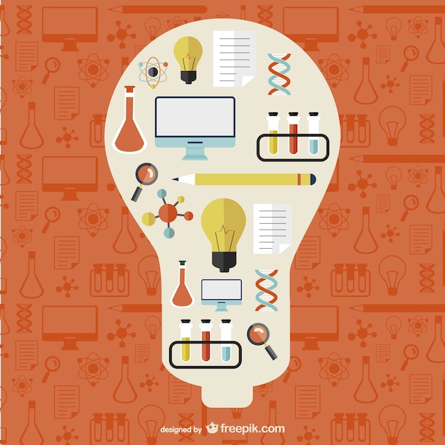 Kostenloser Vektor freie wissenschaft vorlage illustration