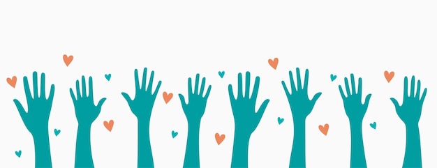 Kostenloser Vektor freiwillige, die zusammen mit love heart design vector helfen