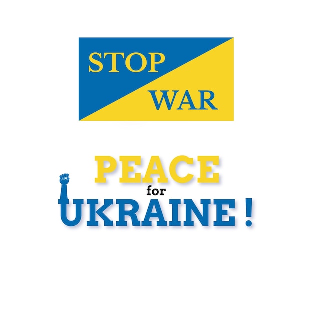 Kostenloser Vektor frieden für die ukraine blau gelb weißer hintergrund social media design banner free vector