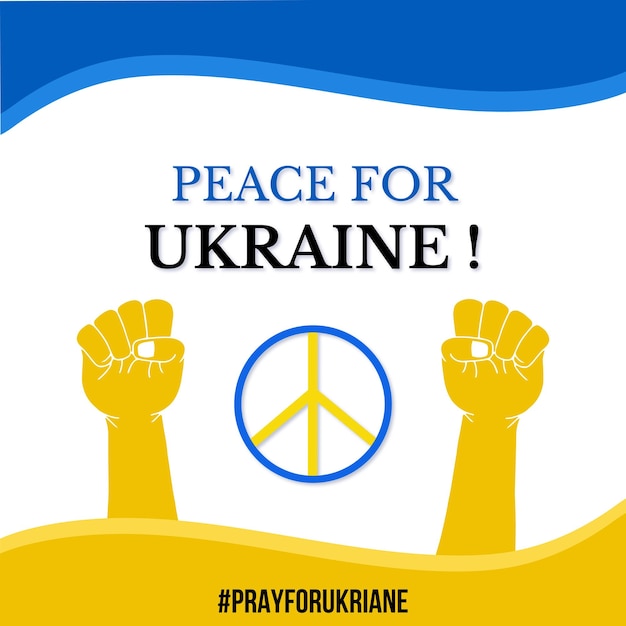 Kostenloser Vektor frieden für die ukraine blau gelb weißer hintergrund social media design banner free vector