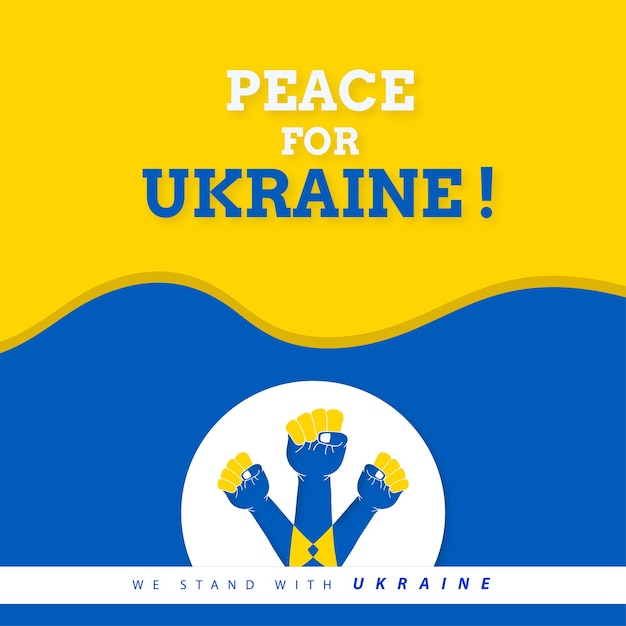 Frieden für die ukraine blau gelb weißer hintergrund social media design banner free vector