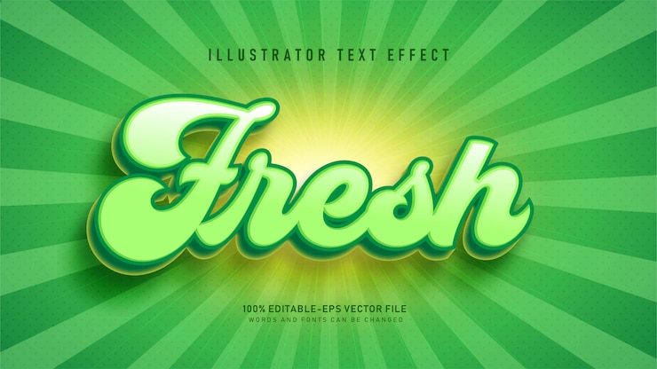 Kostenlose Vektor frischer textstil-effekt