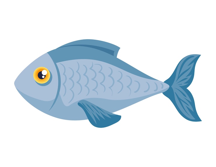 Kostenlose Vektor frisches fisch und meeresfrüchte gesundes symbol