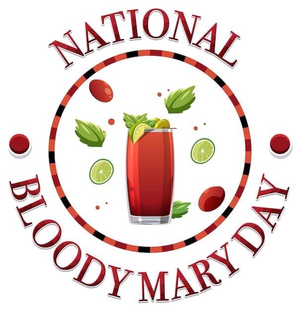 Kostenloser Vektor fröhliche nationale bloody-mary-day-ikone