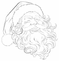 Kostenloser Vektor fröhliche weihnachtsmann-gesichtsumriss-illustration