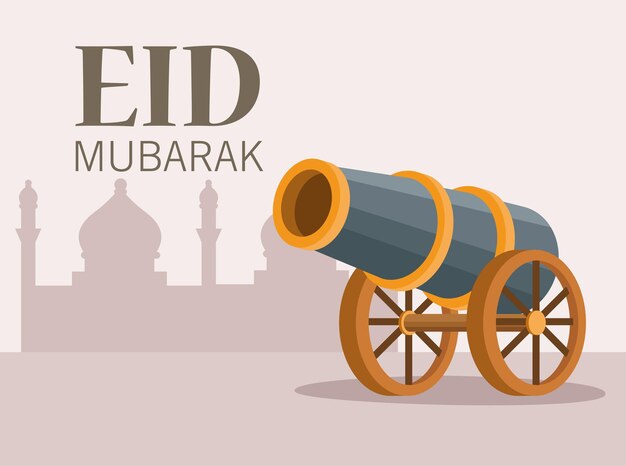 Fröhlicher Eid Mubarak-Schriftzug