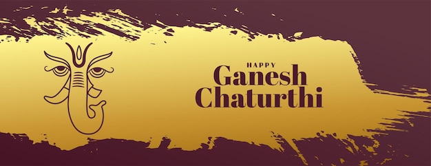 Fröhliches ganesh chaturthi feierbanner im pinselstil