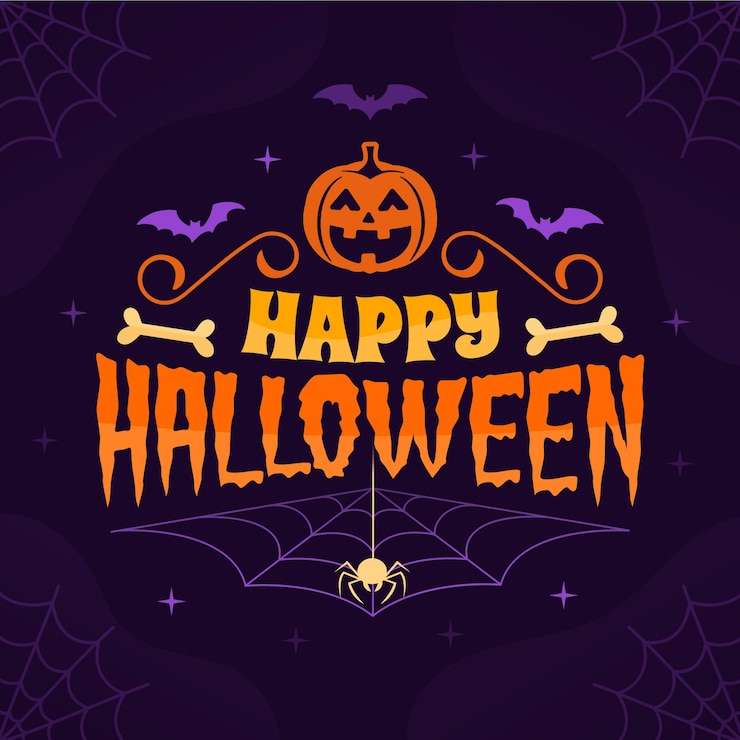 Kostenlose Vektor fröhliches halloween - schriftzugkonzept