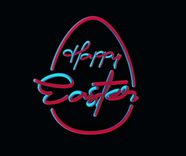 Frohe Ostern 3D-Text-Design-Elemente