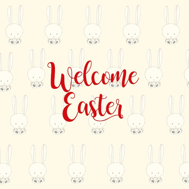 Frohe ostern gruß bunny white background banner