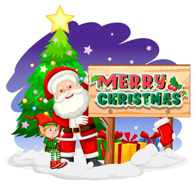 Frohe Weihnachten-Banner mit Santa Claus