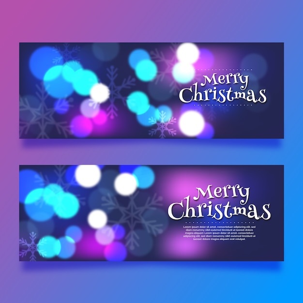 Frohe weihnachten banner mit verschwommenen stil