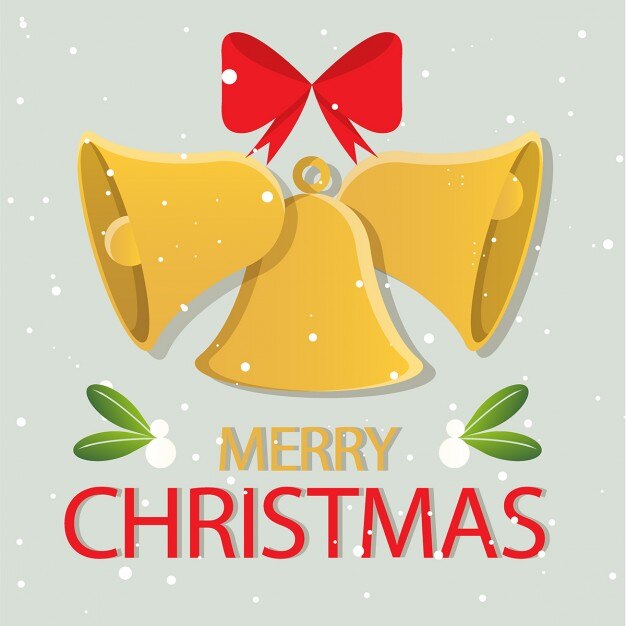 Kostenlose Vektor frohe weihnachten bell