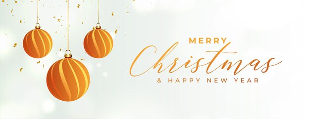 Frohe Weihnachten dekorative Kugeln Banner Design