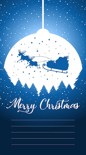 Frohe weihnachten grußkarte oder brief an santa mit textvorlage