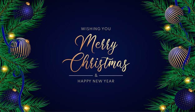 Frohe Weihnachten Hintergrund mit realistischer Dekoration