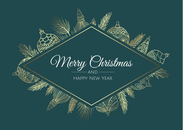 Dekorative elemente der frohen weihnachten, die hintergrund hängen