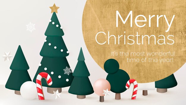 Frohe Weihnachten-Präsentationsschablone, Grußvektor der Jahreszeit