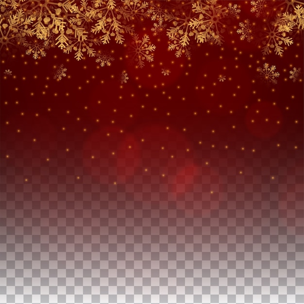 Frohe Weihnachten Schneeflocken rote Farbe transparenten Hintergrund