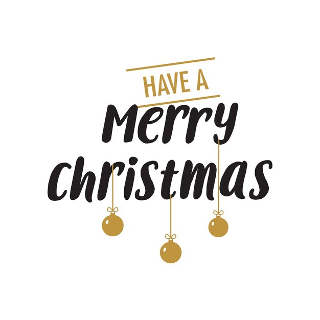 Frohe Weihnachten Schriftzug mit Dekorationen