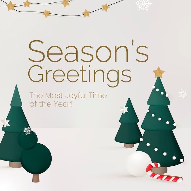 Frohe Weihnachten-Social-Media-Vorlage, Grußvektor der Saison