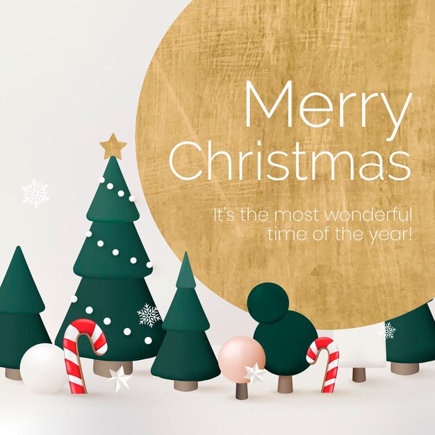 Frohe Weihnachten-Social-Media-Vorlage, Grußvektor der Saison