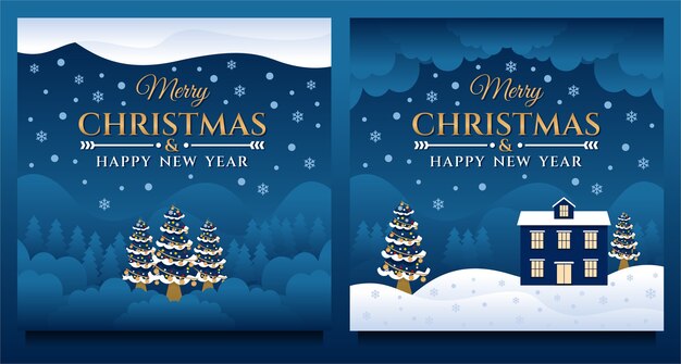 Frohe weihnachten und frohes neues jahr banner vorlage mit