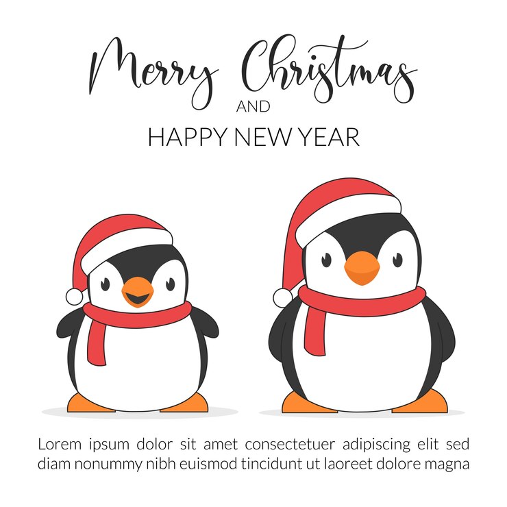Frohe Weihnachten und Frohes Neues Jahr Karte.