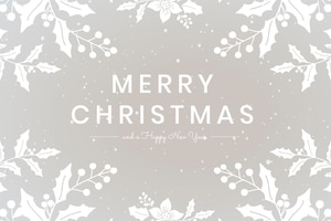 Frohe weihnachten wünschen graue blumengrußkarte