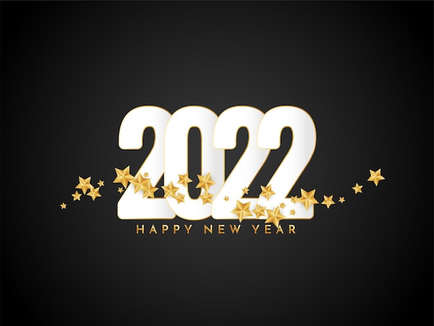 Frohes neues Jahr 2022 goldene Sterne, die Hintergrundvektor grüßen