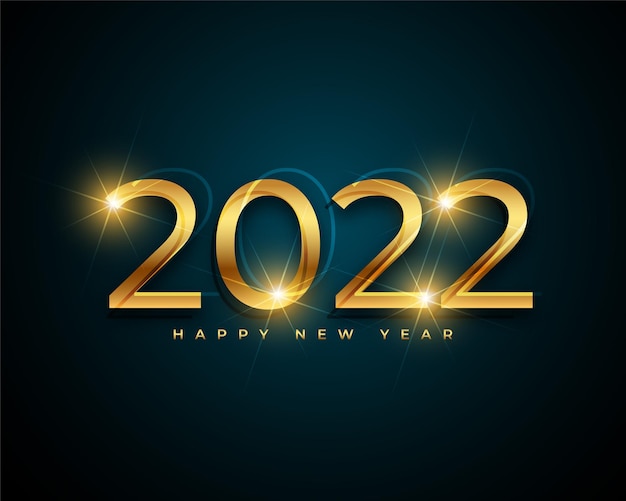 Frohes neues Jahr 2022 goldenes Grußdesign