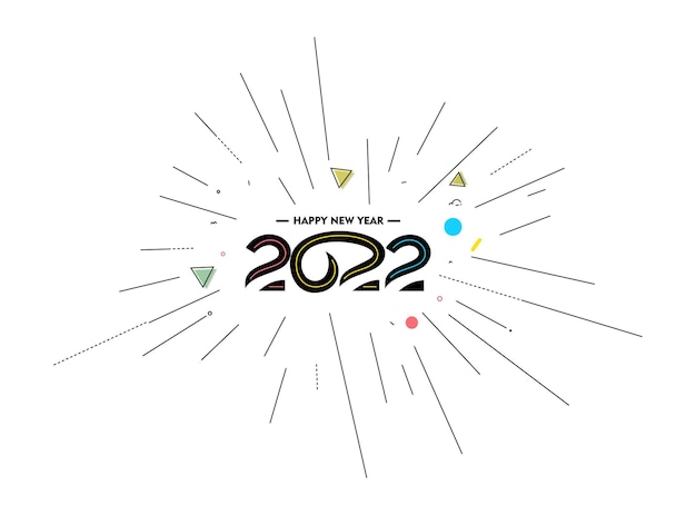 Frohes neues Jahr 2022 Text Typografie Design Patter, Vektor-Illustration.