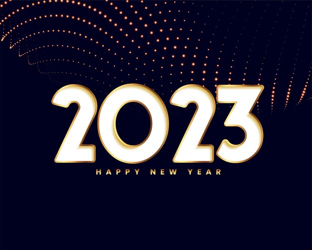 Frohes neues Jahr 2023 Hintergrund mit leuchtendem Lichteffekt