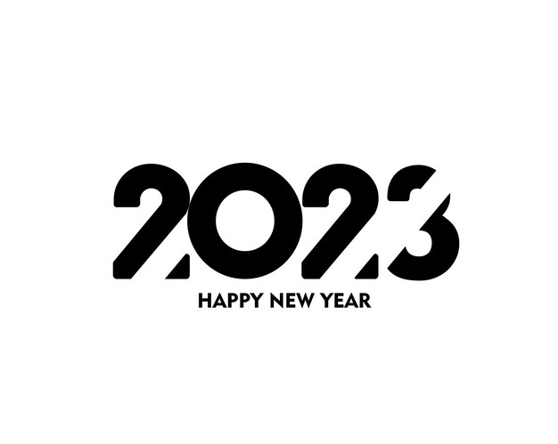 Frohes neues Jahr 2023 Text Typografie Design Patter Vektorillustration