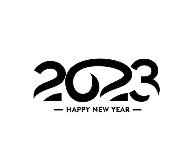 Frohes neues jahr 2023 text typografie design patter vektorillustration