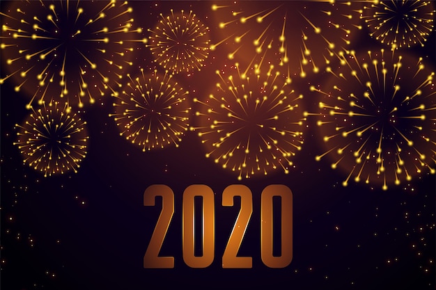 Frohes neues jahr feier feuerwerk 2020