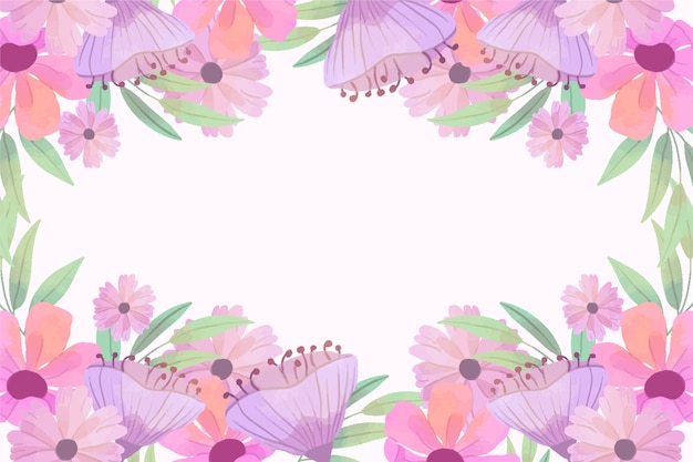 Frühlings-Hintergrundrahmen des Aquarells rosa mit Kopienraum