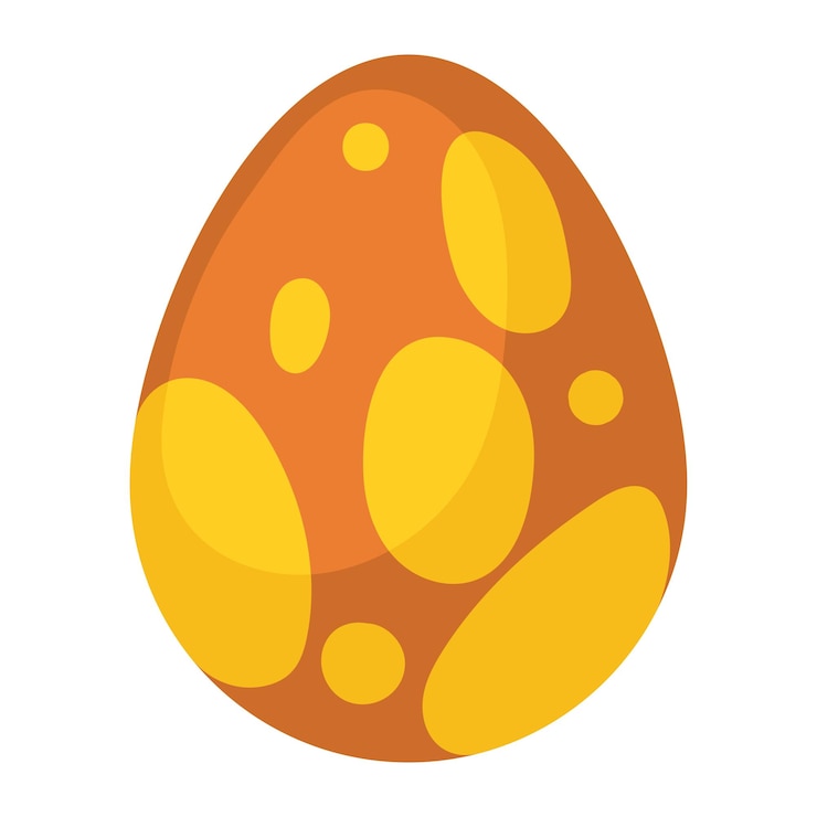 Kostenlose Vektor frühlingsgelbes, mit eiern bemaltes symbol
