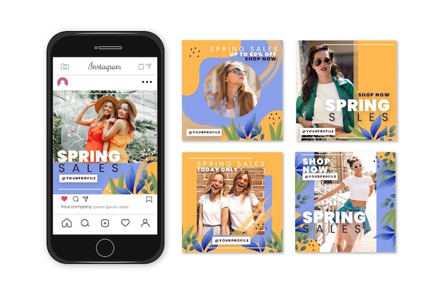 Frühlingsverkauf instagram geschichten-sammlungskonzept