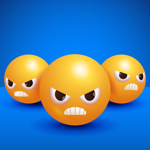 Kostenloser Vektor frustrierte emoji-illustration mit farbverlauf