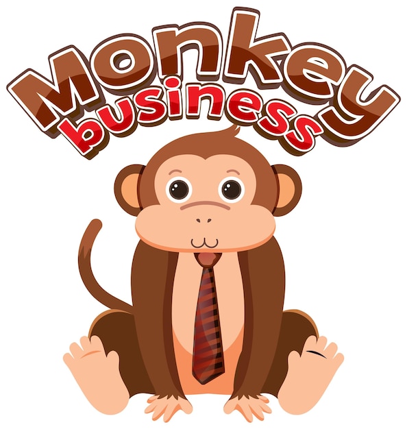 Kostenloser Vektor funny monkey business schöne cartoon-illustration