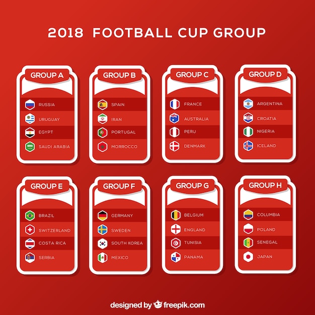 Fußball-cup-gruppen im flachen stil