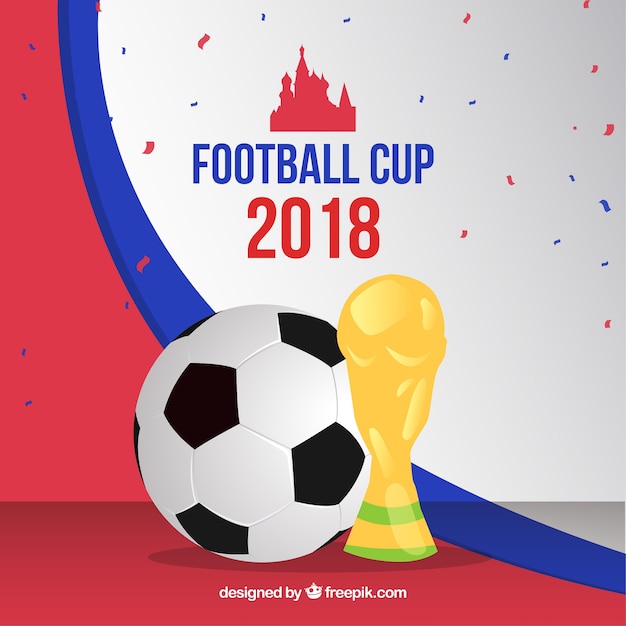 Kostenloser Vektor fußball-cuphintergrund des fußballs 2018