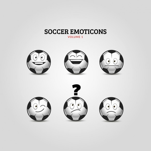 Kostenloser Vektor fussball emoticons sammlung