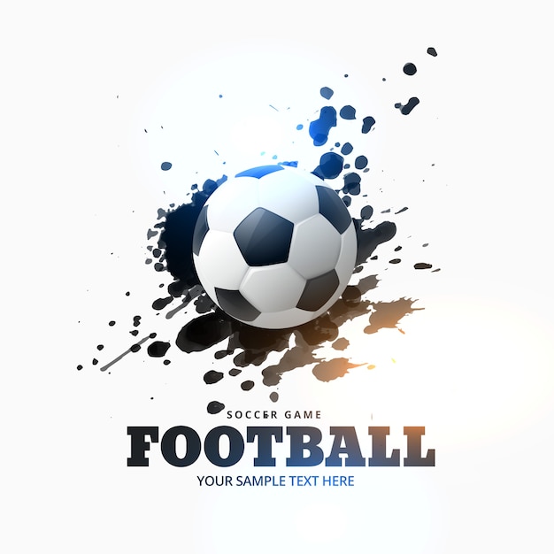 Fußball platziert auf Tinte spritzen Hintergrund